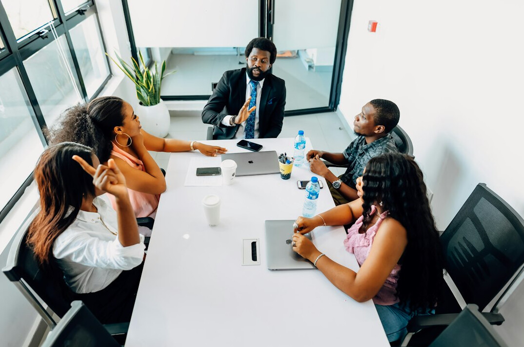 diverse professionals meeting