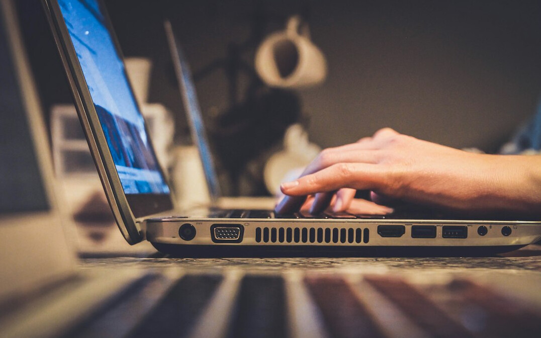 person searching online directory