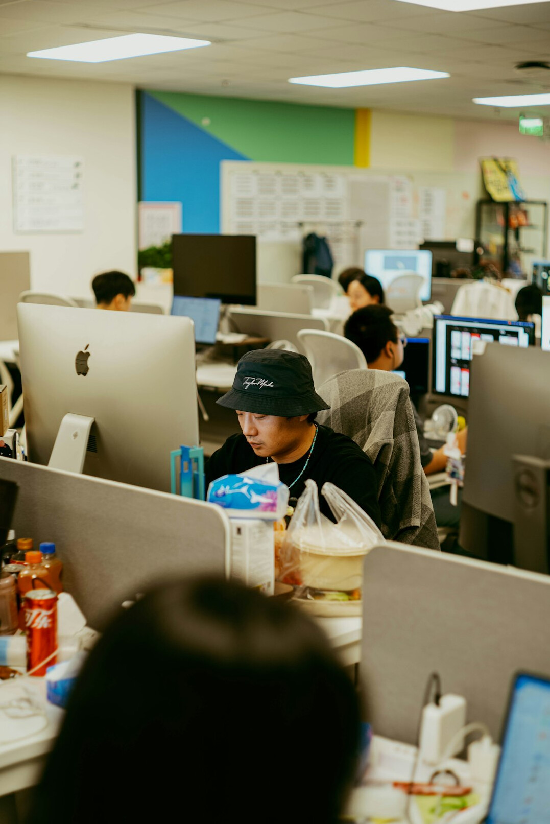 modern office with computers