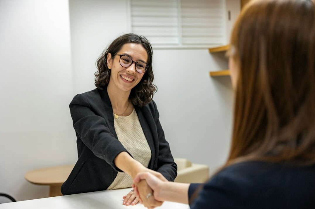 lawyer meeting client
